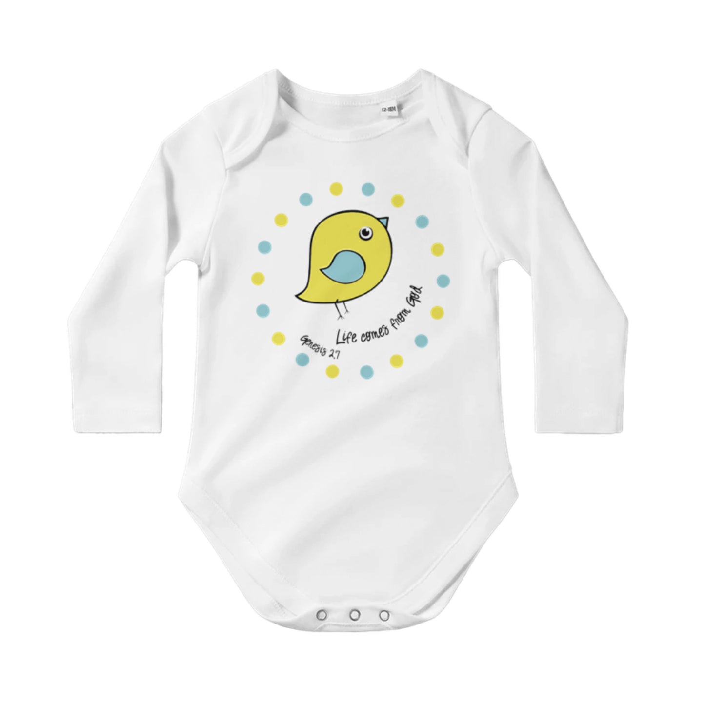 Life Comes From God Langermet Babybody Hvit